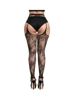 JOLLY Hollow Out Lace Net Tights Black  - Image 2