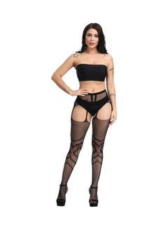 JOLLY Hollow Out Lace Net Tights Black  - Image 4