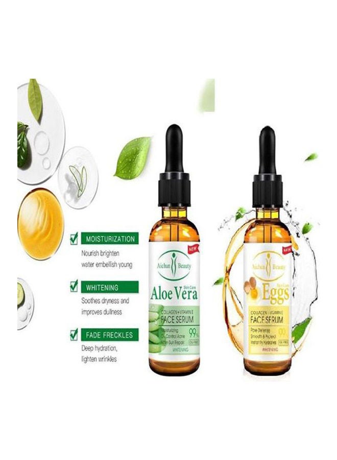 Aichun beauty Aloe Vera 99% Face Serum+Eggs 99% Collagen-Vitamin E Serum 30ml