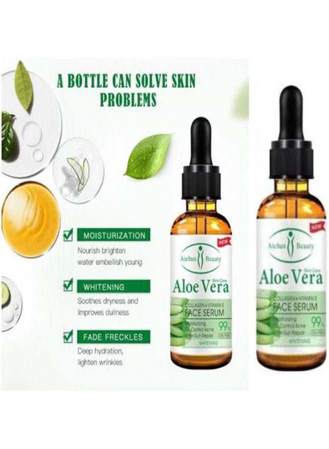 Aichun beauty Aloe Vera Serum 99% Vitamin E Collagen Face Serum - 2pcs 30ml