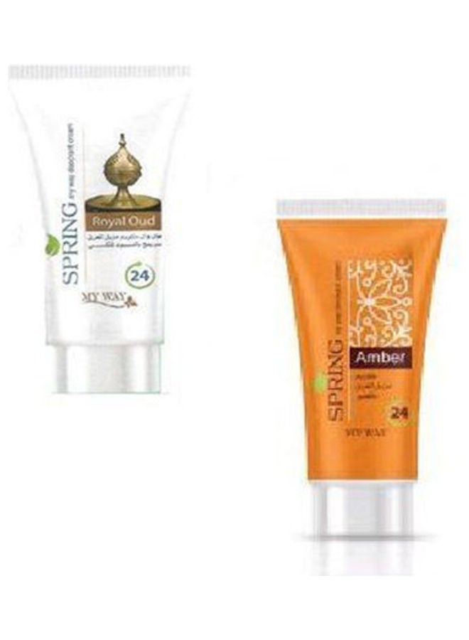 My Way Spring Royal Oud Deodorant Cream + Spring Amber Deodorant Cream 40grams 