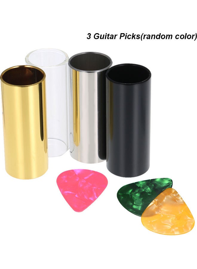 Generic 4-Piece 60MM High Stainless Steel Guitar Slides Bars  - Image 1