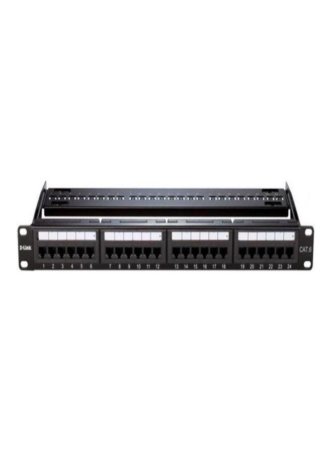 D-Link Cat6 UTP Fully Loaded Patch Panel, Suitable For 22-26 AWG Stranded And Solid Wire, Compatible With Both 110& Krone Punch Down Tools | NPP-C61BLK241 Black 