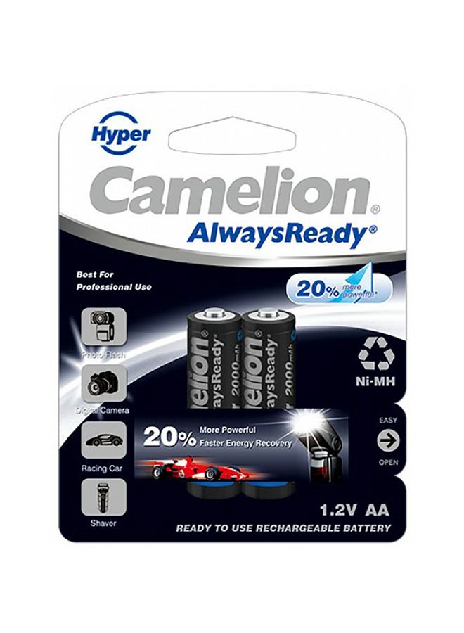 Camelion - 1.2 mAh 2-Piece Always Ready NH-AA2000HPBP2  Batteries Set Multicolour - Image 1