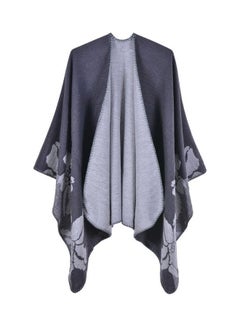 Flower Pattern Shawl Grey