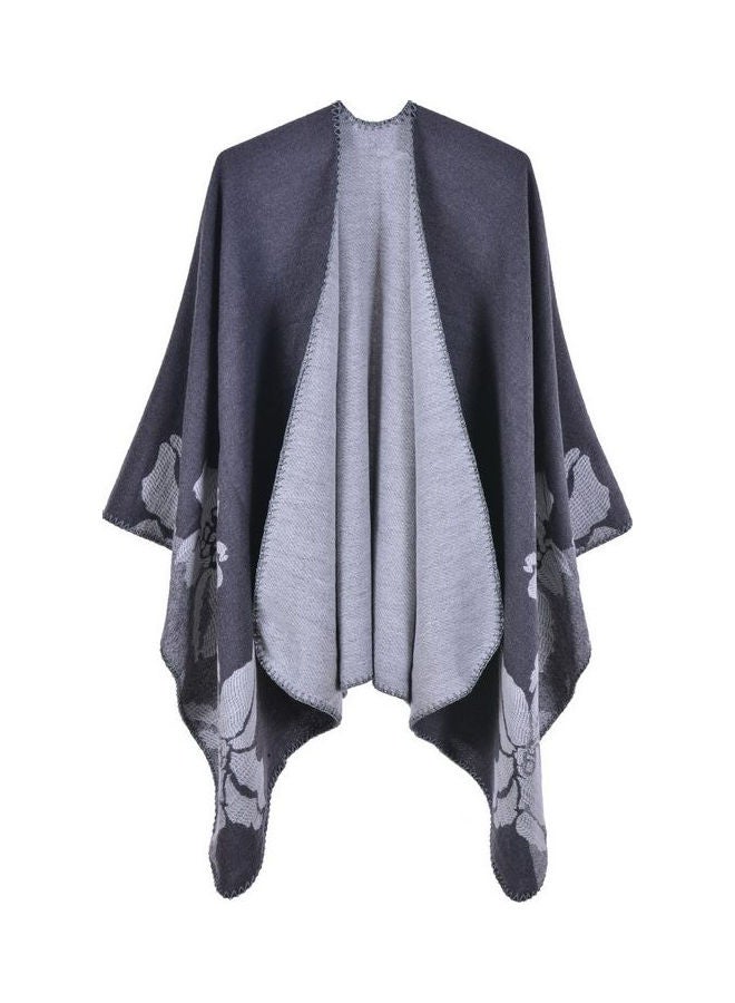 JOLLY - Flower Pattern Shawl Grey - Image 1