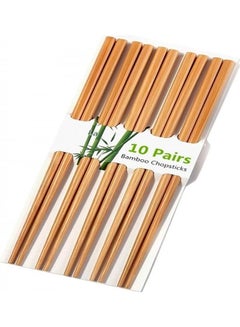 Premify 10 Pair Of Bamboo Chopsticks Brown 24cm  - Image 1