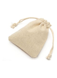 Generic Pack Of 50 Linen Drawstring Closure Transit Sacks Beige  - Image 1