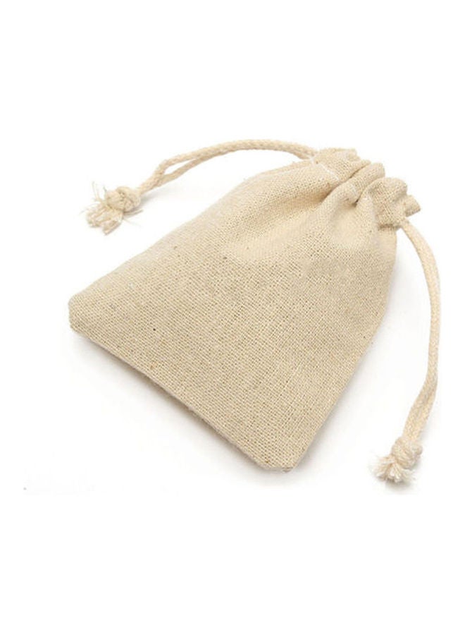 Generic - Pack Of 50 Linen Drawstring Closure Transit Sacks Beige - Image 1