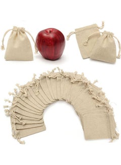Generic Pack Of 50 Linen Drawstring Closure Transit Sacks Beige  - Image 3