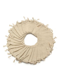 Generic Pack Of 50 Linen Drawstring Closure Transit Sacks Beige  - Image 4
