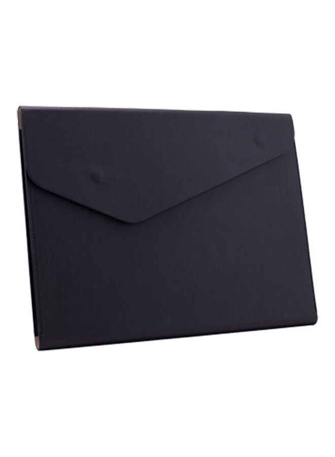 Generic PU Leather A4 Document File Pouch Black 