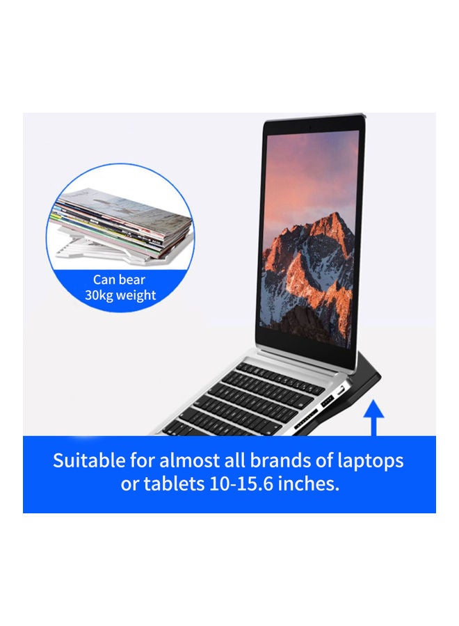 Foldable Laptop Riser Stand With Mobile Holder White  - Image 4