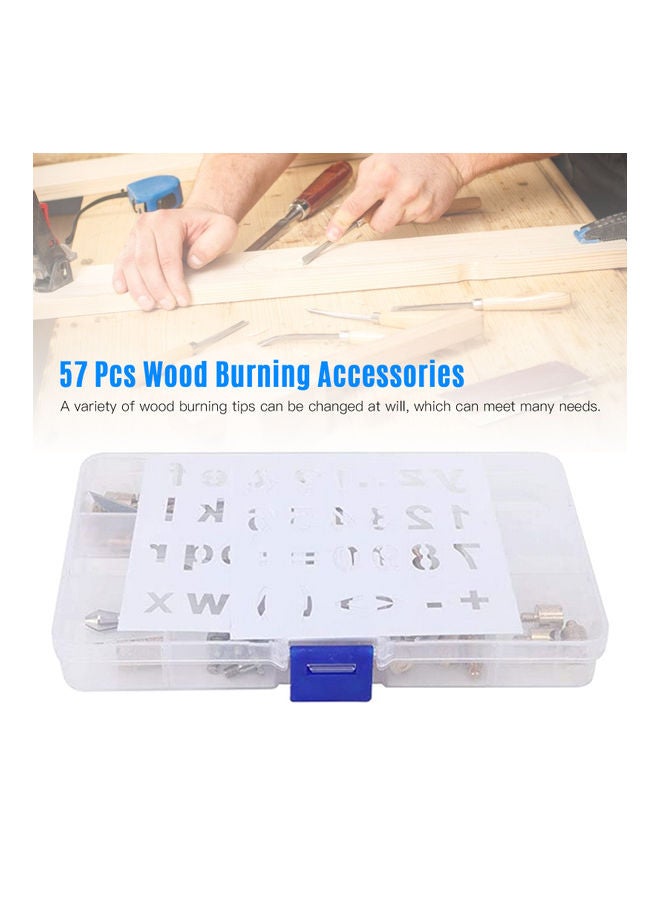 57-Piece Wood Burning Pen Tips Set Multicolour - Image 4