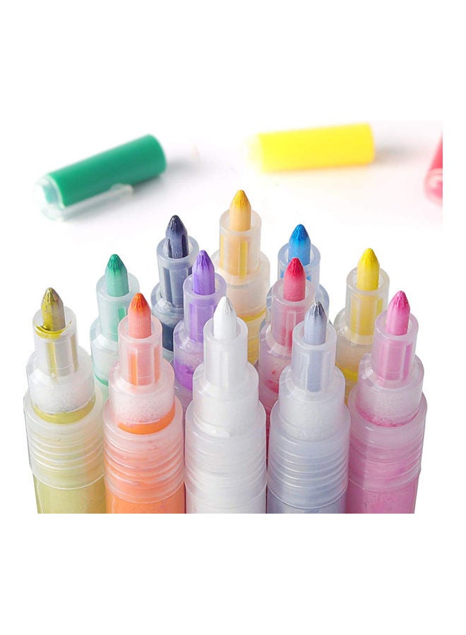 12-Piece Acrylic Paint Markers Set Multicolour - Image 5