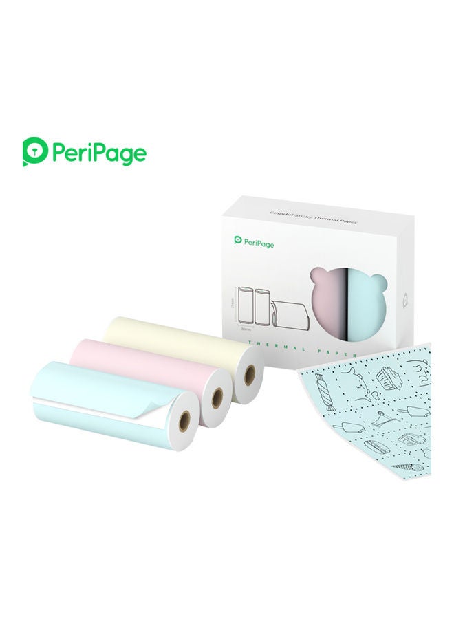 PeriPage Pack Of 3 Self-Adhesive Thermal Paper Multicolour  - Image 2