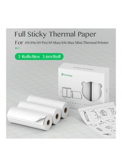 PeriPage Pack Of 3 Self-Adhesive Sticky Thermal Paper White  - Image 3