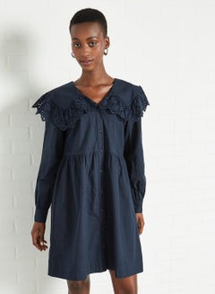 Y.A.S Popelin Puffed Sleeve Dress Sky Captain  - Image 1