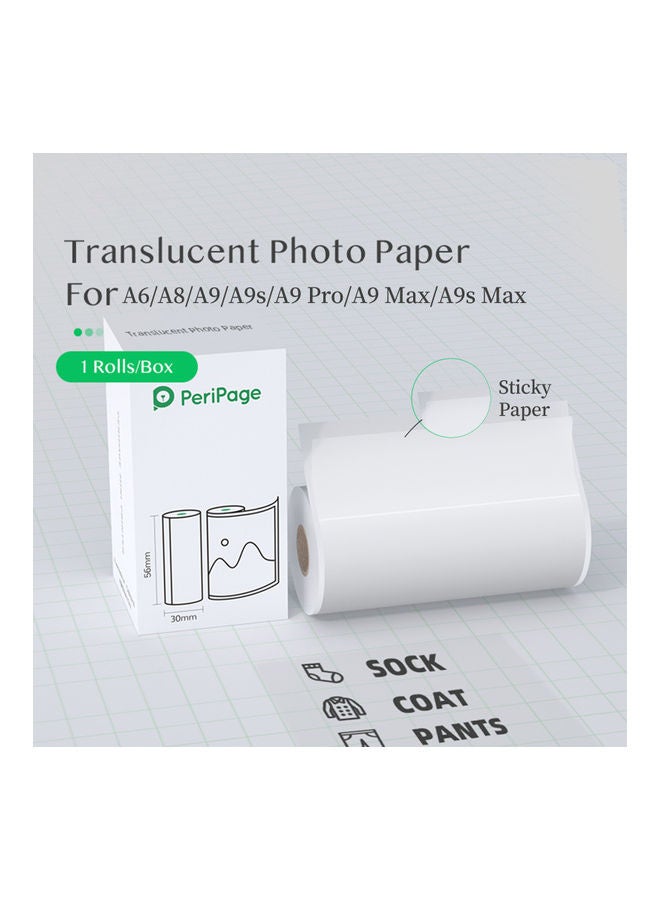 PeriPage - Translucent Photo Sticker Adhesive Thermal Paper Clear - Image 1