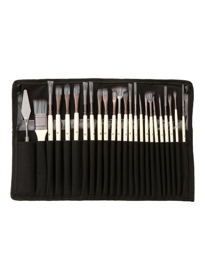 Generic 23-Piece Paint Brushes Set With Scraper And Storage Bag White/Grey/Silver  - Image 1
