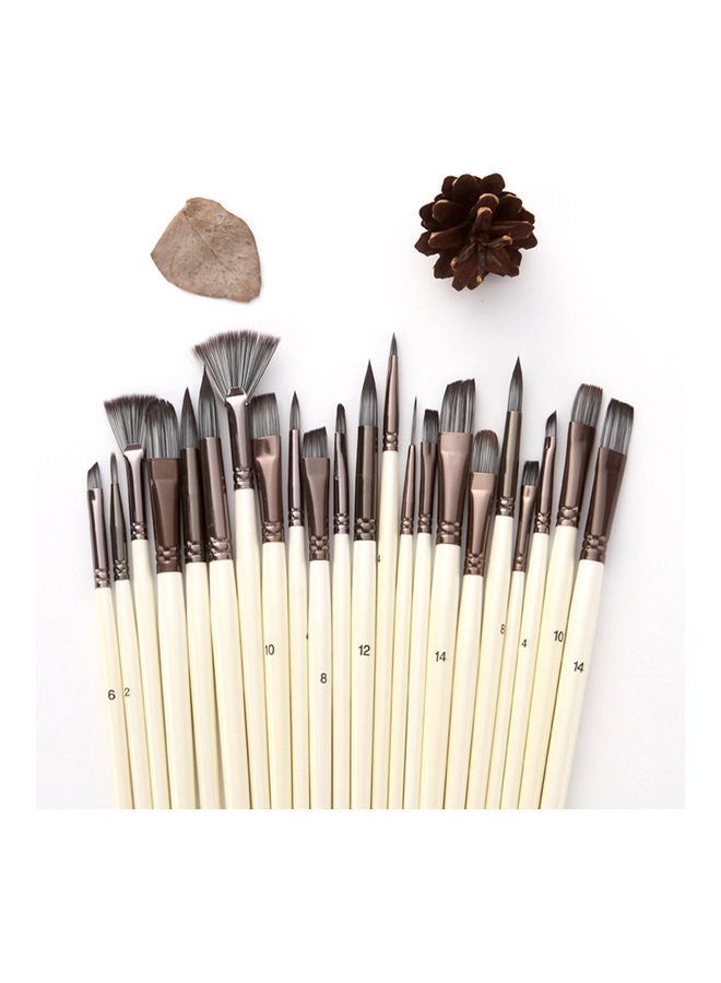 Generic 23-Piece Paint Brushes Set With Scraper And Storage Bag White/Grey/Silver  - Image 2