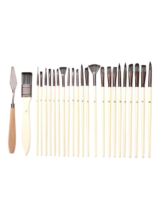 Generic 23-Piece Paint Brushes Set With Scraper And Storage Bag White/Grey/Silver  - Image 4