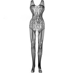 JOLLY Suspender Mesh Lingerie One-Piece Black 