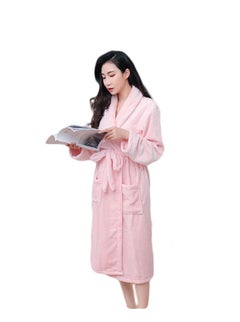 JOLLY Plain Belted Bathrobe Pink  - Image 1