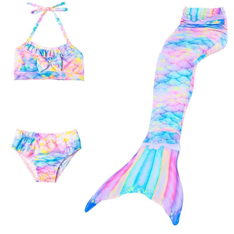 JOLLY 3-Piece Mermaid Swimming Suit With Bikini Set Multicolour  - Image 1