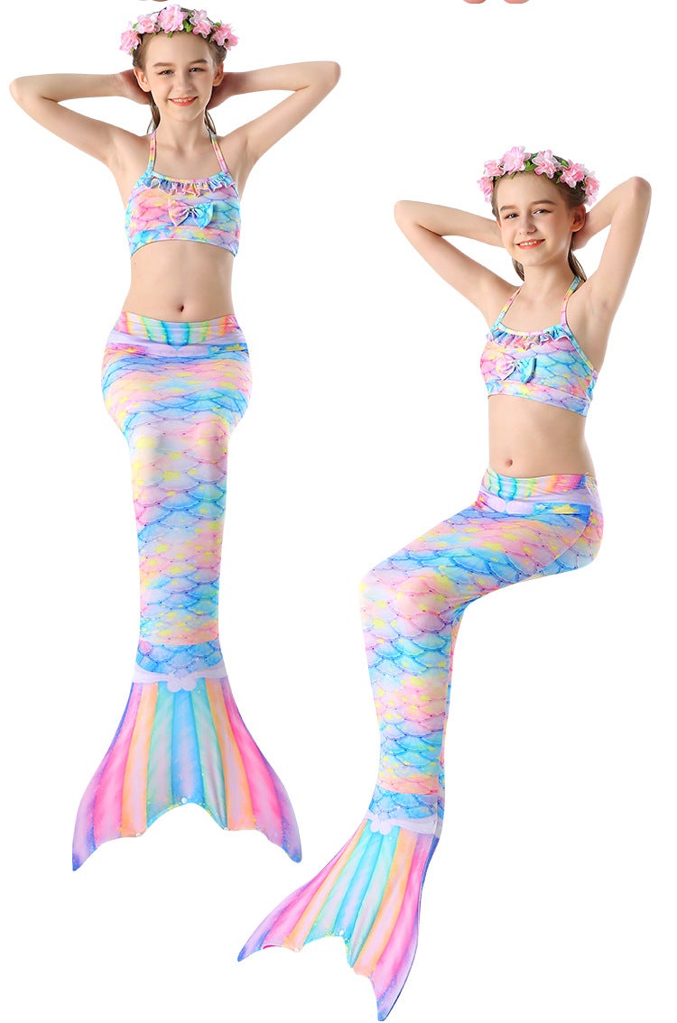 JOLLY 3-Piece Mermaid Swimming Suit With Bikini Set Multicolour  - Image 3