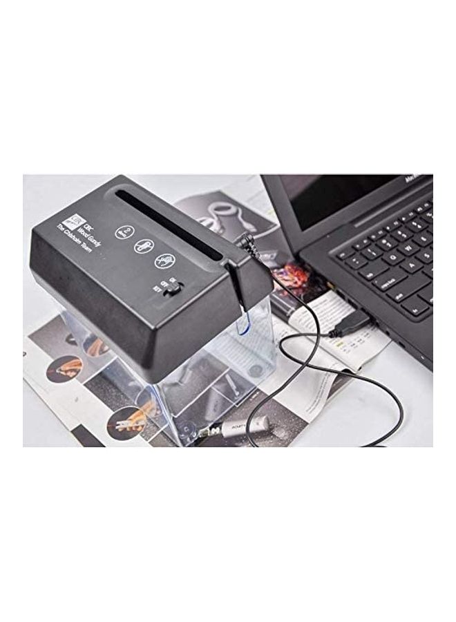 آلة تمزيق الورق من روبيك ميني بمنفذ USB مقاس A5 أو قابل للطي مقاس A4 أسود - Image 2