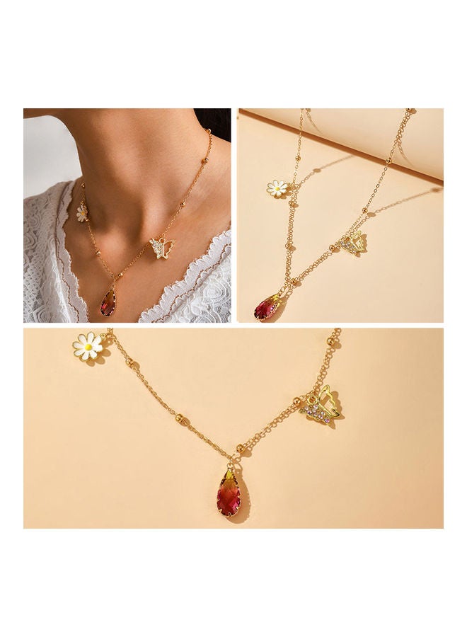 Marguerite Butterfly Pendant Clavicle Necklace