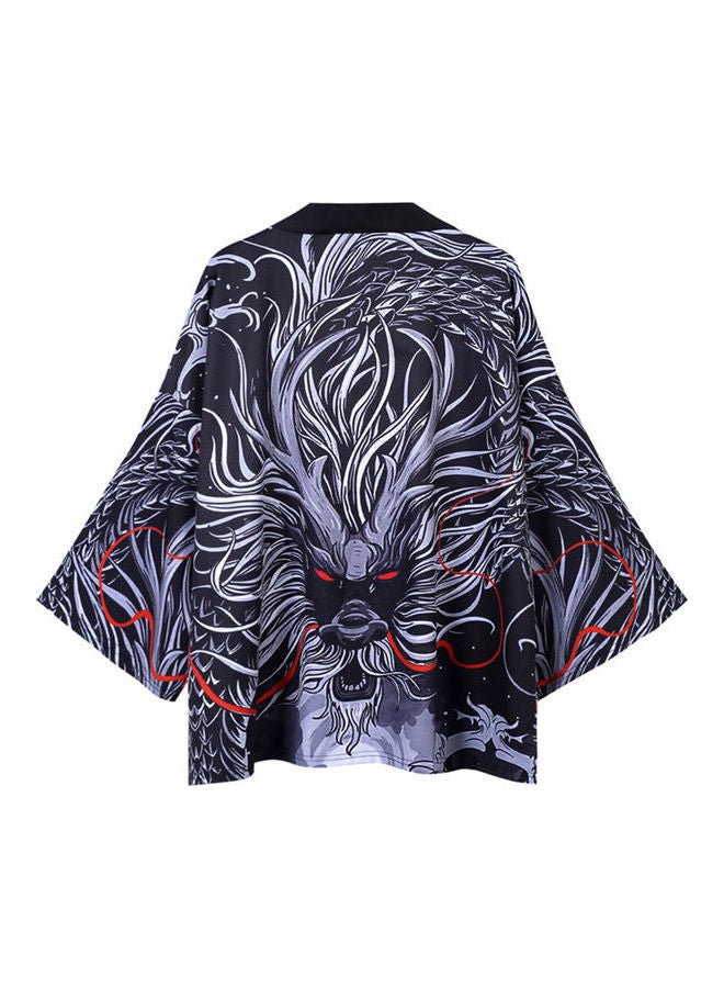 Generic - Chinese Style Dragon Kimono Loose Shirt Multicolour - Image 1