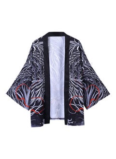 Chinese Style Dragon Kimono Loose Shirt Multicolour