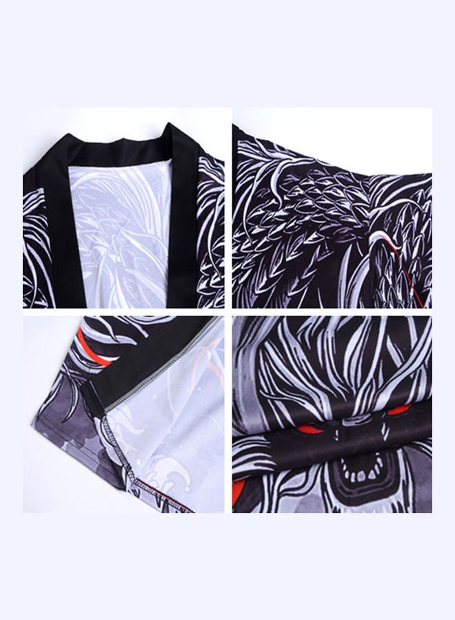 Generic - Chinese Style Dragon Kimono Loose Shirt Multicolour - Image 1