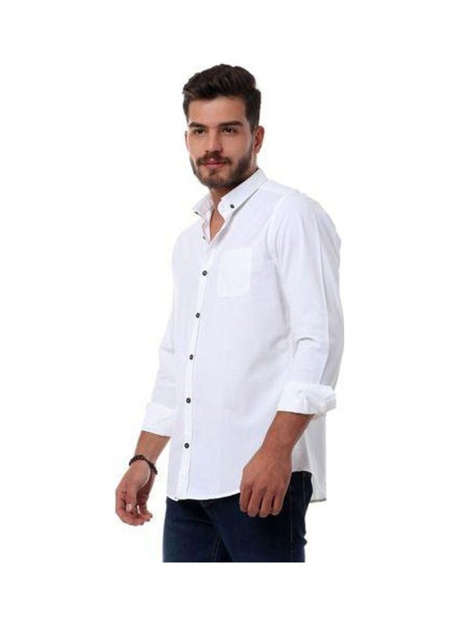 Andora - Full Sleeves Plain Buttoned White - Image 1