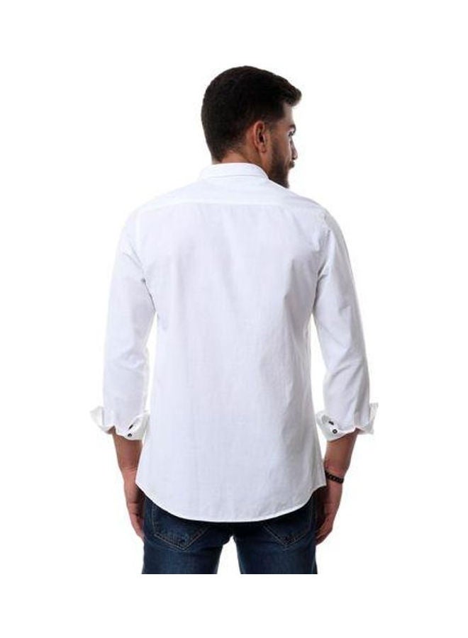 Andora - Full Sleeves Plain Buttoned White - Image 1