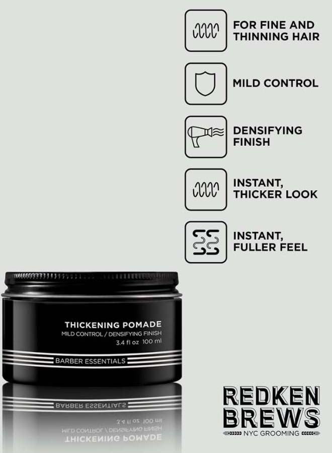 REDKEN - Brews Thickening Pomade Black/White 100ml - Image 1