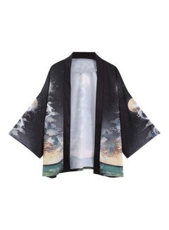 Chinese Style Dragon Kimono Loose Shirt Black