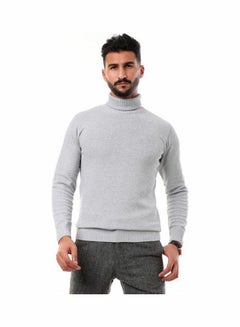 Andora Knitted Ribbed High Neck Grey  - Image 1