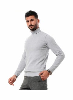 Andora Knitted Ribbed High Neck Grey  - Image 2