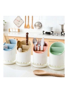 Generic Multifunction Kitchen Tableware Storage Spoon Knife Chopsticks Cage Rack pink 12.5x12.5x19cm  - Image 2