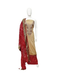 Self Print Premium Cotton Unstitched Suit multicolour