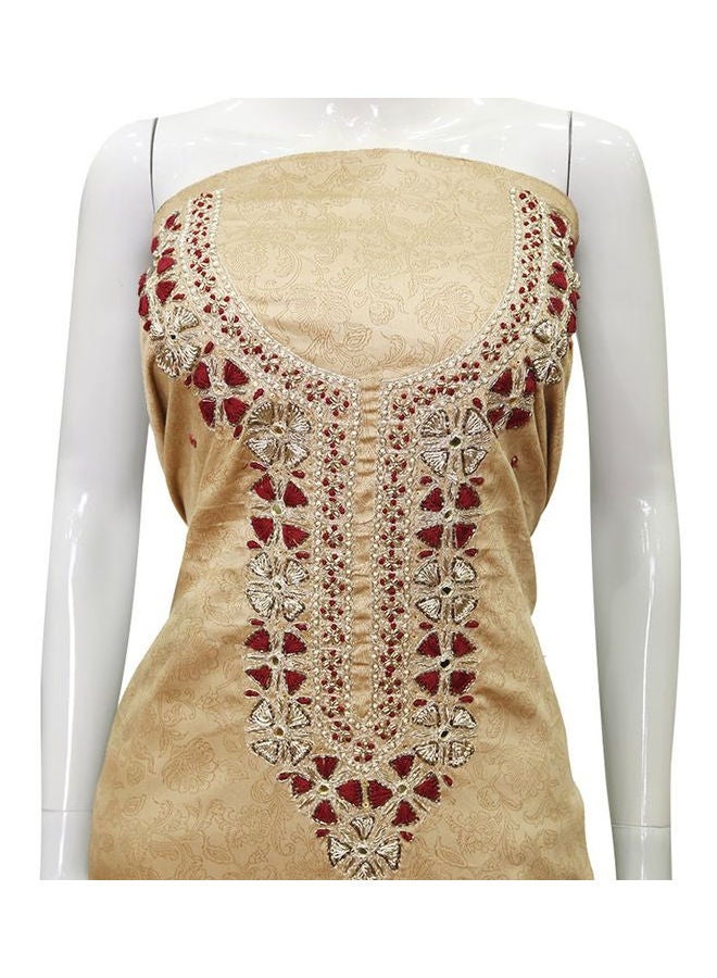 Generic - Self Print Premium Cotton Unstitched Suit multicolour - Image 1