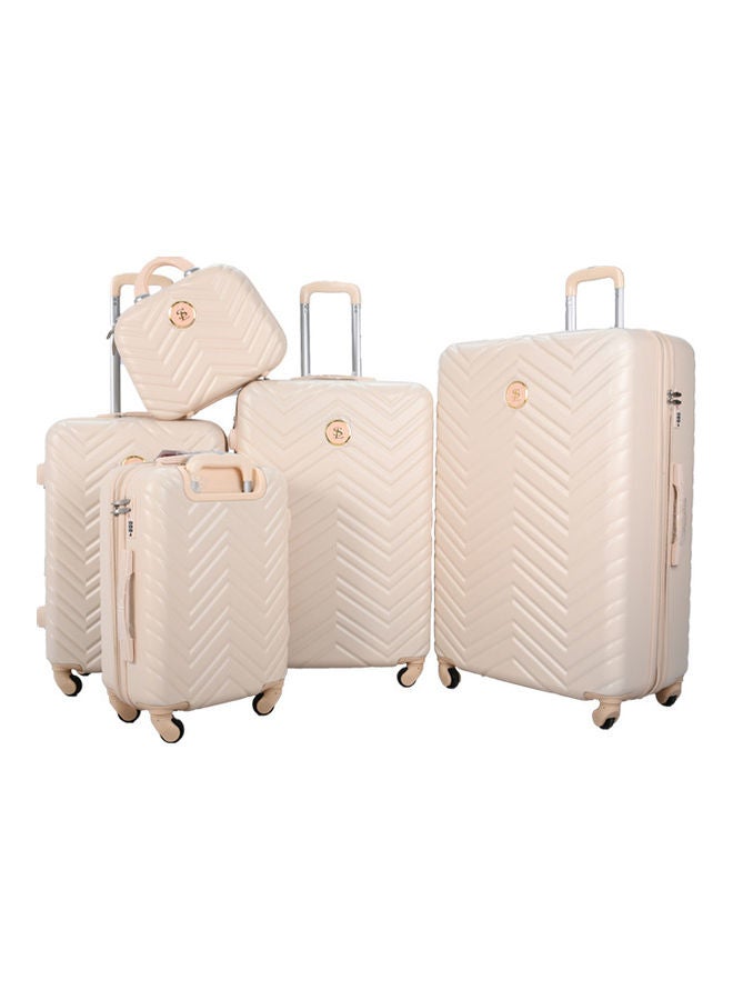 STAR LINE - 5 Pieces Star Line Luggage Trolley Bags Set Beige - Image 1