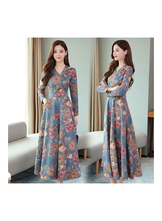 Autumn Winter Long Sleeve Dress Multicolour - Image 1