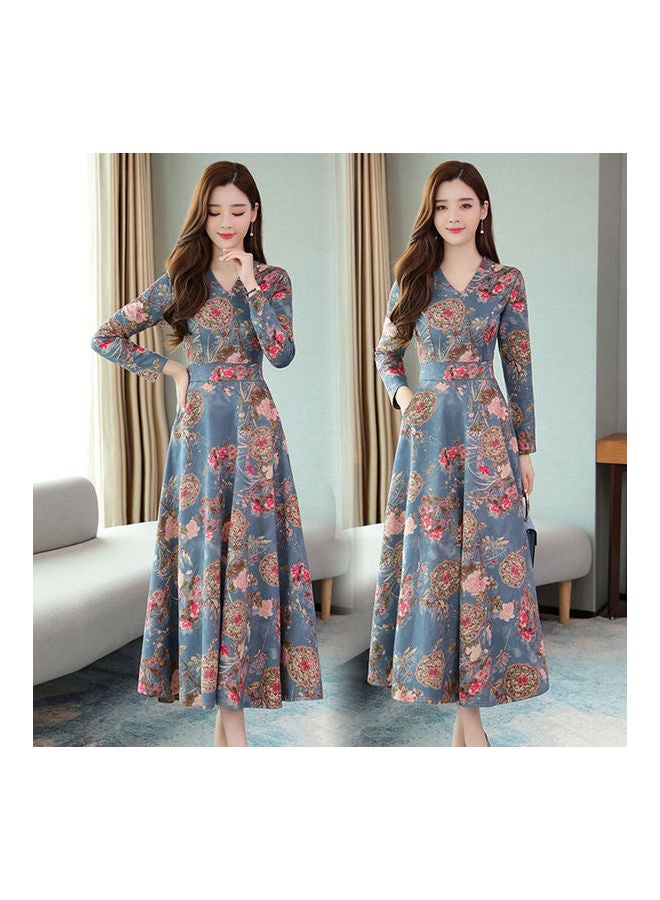 Autumn Winter Long Sleeve Dress Multicolour - Image 3