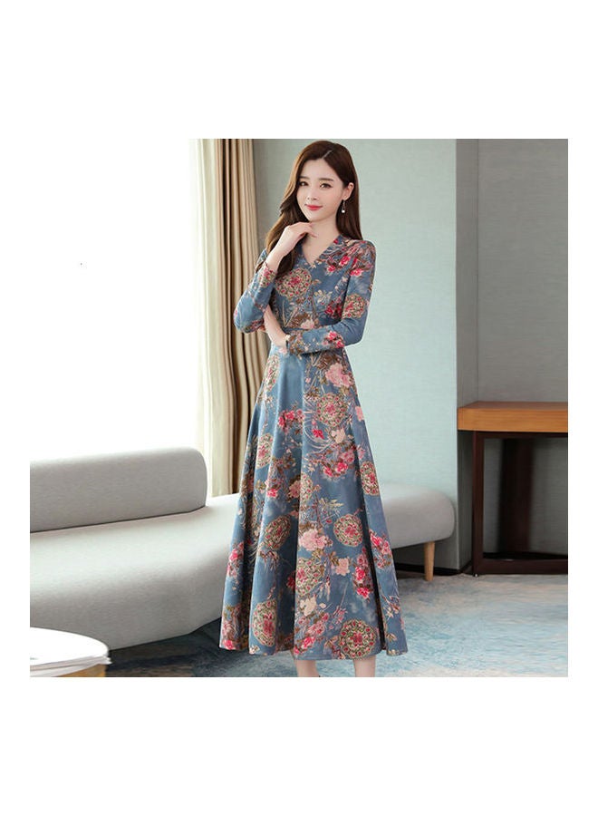 Autumn Winter Long Sleeve Dress Multicolour - Image 4