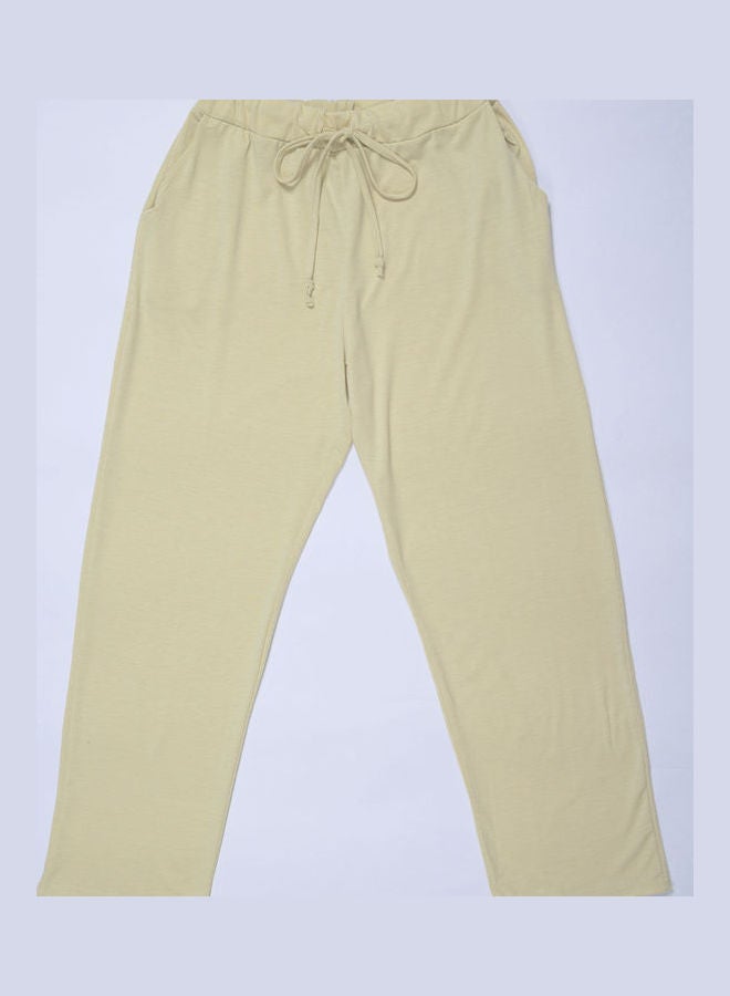 2-Piece Short Sleeves T-Shirt Pants Set Beige - Image 2