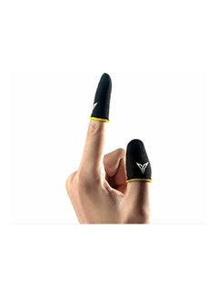Generic 2-Piece Touch Screen Game Controller Finger Sleeve Set Black  - Image 1